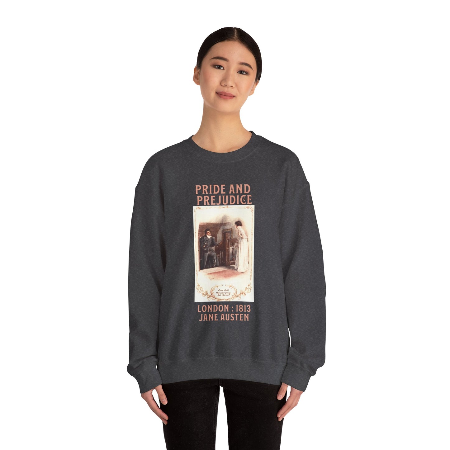 Jane Austen Sweatshirt, Pride & Prejudice Historical Romance Sweater, Bookish Literary Jane Austen Fan Art, Gift for Her, Bookclub Shirt Sweatshirt Printify   