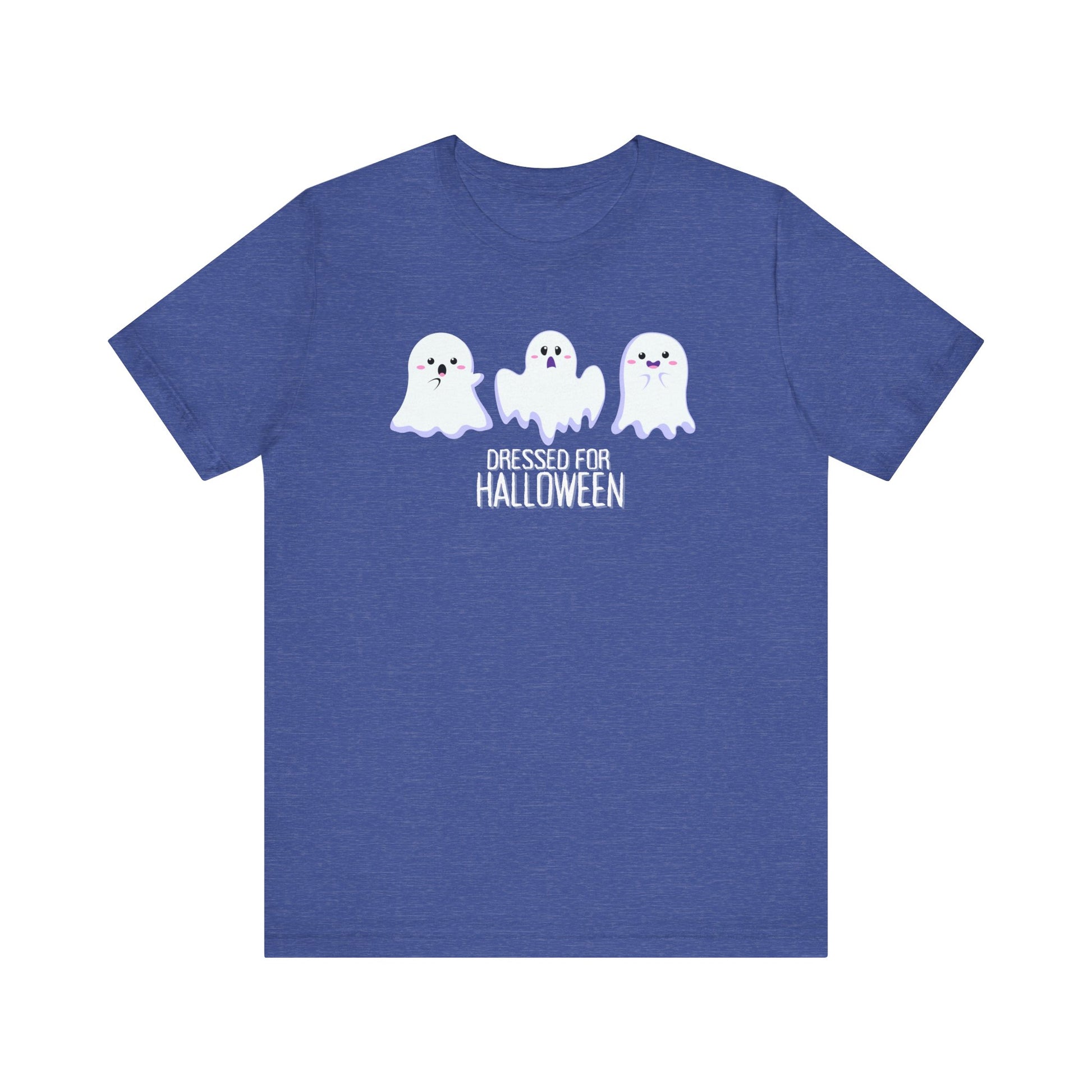 Halloween Cute Ghosts TShirt, Spooky Season Tee, Trick or Treating Shirt, Halloween Party T-Shirt, Funny Ghost Graphic T Shirt T-Shirt Printify Heather True Royal XS 