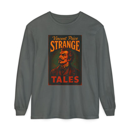 Vincent Price Strange Tales Long Sleeve T-Shirt, Vintage Horror Tee, Gothic Apparel, Halloween Costume, Retro Graphic Shirt Long-sleeve Printify Pepper S