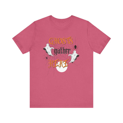 Halloween Ghosts and Spiders & TShirt, Spooky Season Tee,  Trick or Treating Shirt, Halloween Party T-Shirt, Creepy Autumn Style T Shirt T-Shirt Printify Heather Raspberry XS 