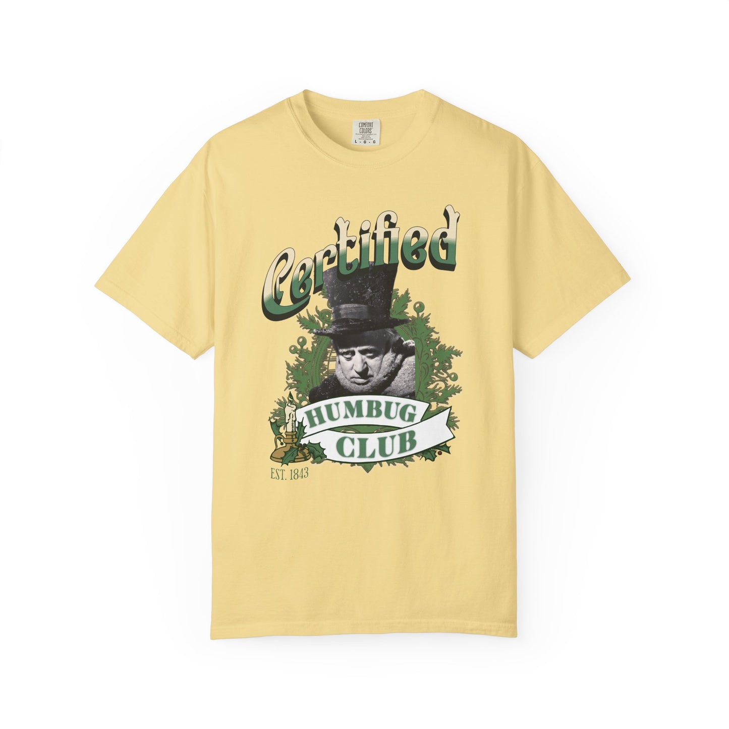 A Christmas Carol Shirt Certified Humbug Club T-Shirt | Vintage Style Unisex Tee for Holiday Fun, Christmas, Gift, Humor, T-Shirt Printify Butter S