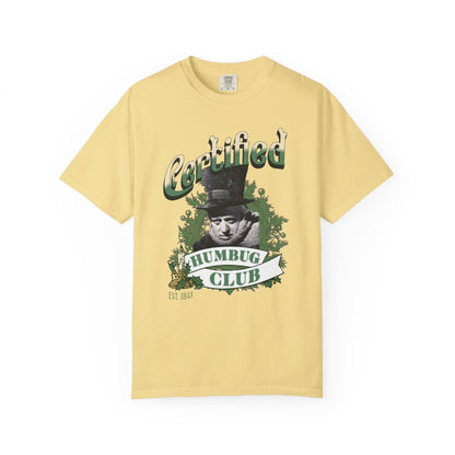 A Christmas Carol Shirt Certified Humbug Club T-Shirt | Vintage Style Unisex Tee for Holiday Fun, Christmas, Gift, Humor, T-Shirt Printify Butter S