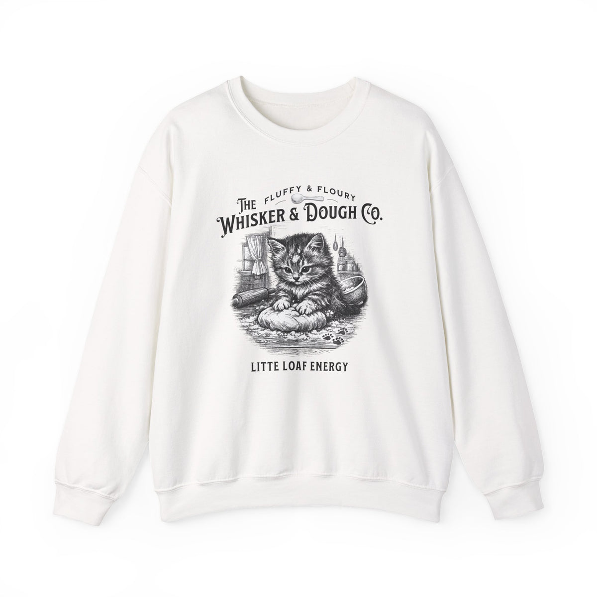 Whisker & Dough Co kitten illustration Sweatshirt | Little Loaf Energy