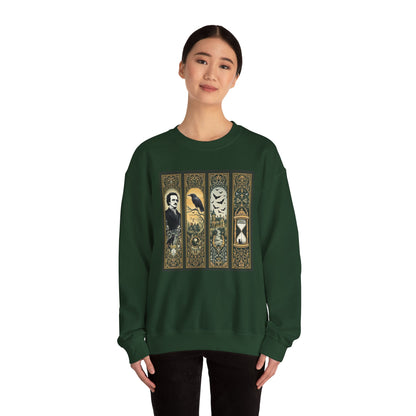 Edgar Allan Poe Sweatshirt The Raven Nevermore Gothic Horror Sweater Dark Academia Macabre Halloween Gift for Book Lovers Birthday Christmas