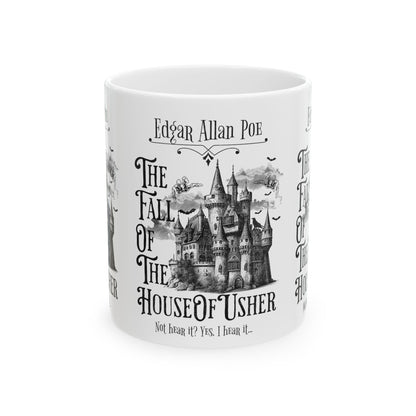 Edgar Allan Poe Coffee Mug Fall Of The House Of Usher Coffee Cup Gift For Book Lover Reader Gift For Gothic Dark Academia Bookish Birthday Mug Printify 11oz  