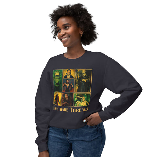 Spooky Vintage Crewneck Sweatshirt - Nightmare Threads, Halloween Apparel, Horror Movie Sweatshirt, Unisex Fashion, Cozy Fall Style Sweatshirt Printify Black S