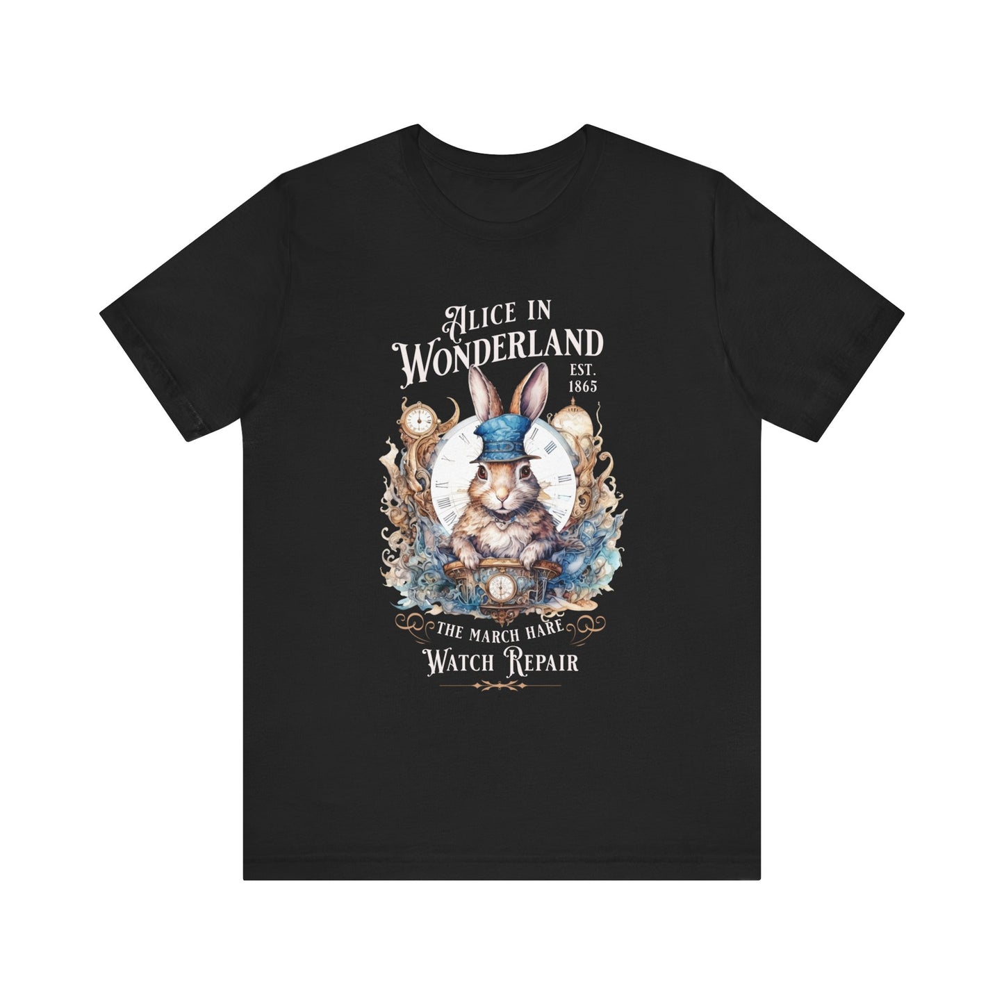 3001 Unisex Jersey Short Sleeve Tee Alice in Wonderland T-Shirt Printify Black S 