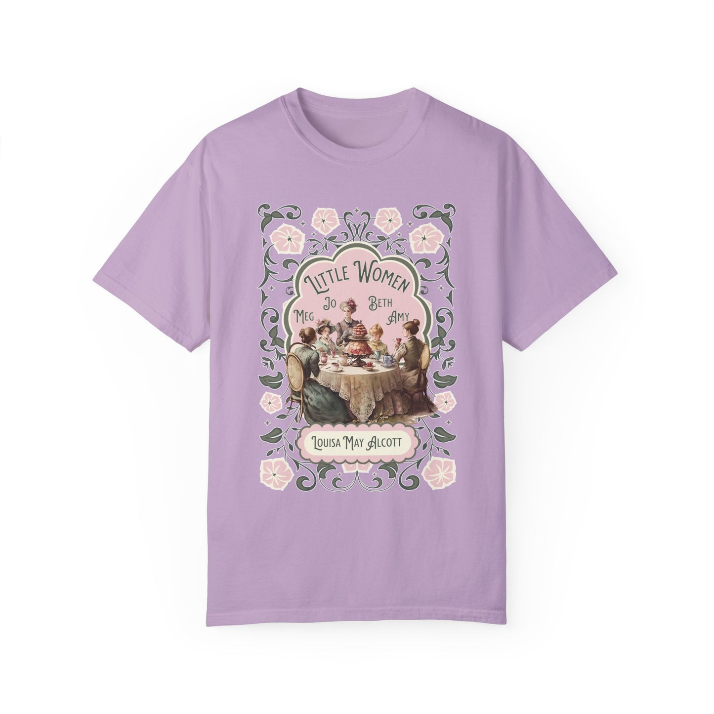 Little Women Comfort Colors T-Shirt, Louisa May Alcott Historical Romance, Bookish Literary Fan Art Tee Gift for Her Bookclub Crewneck Shirt T-Shirt Printify Orchid S 