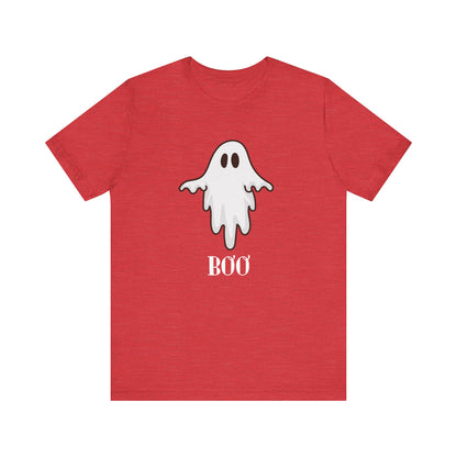 Halloween Ghost  TShirt,  Cute Ghost Shirt, Spooky Season Tee, Halloween Party T-Shirt, Autumn Style T Shirt, Trick or Treating Style, T-Shirt Printify Heather Red XS 