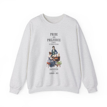 Jane Austen Sweatshirt, Pride & Prejudice Historical Romance Sweater, Bookish Literary Jane Austen Fan Art Gift for Her, Bookclub Shirt Sweatshirt Printify S Ash 