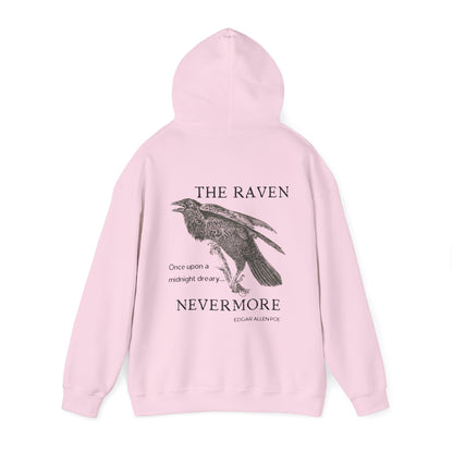 Halloween Vintage The Raven Hoodie, Spooky Season Sweater, Trick or Treating Shirt, Halloween Party Top, Edgar Allen Poe, Nevermore, Gothic Hoodie Printify   