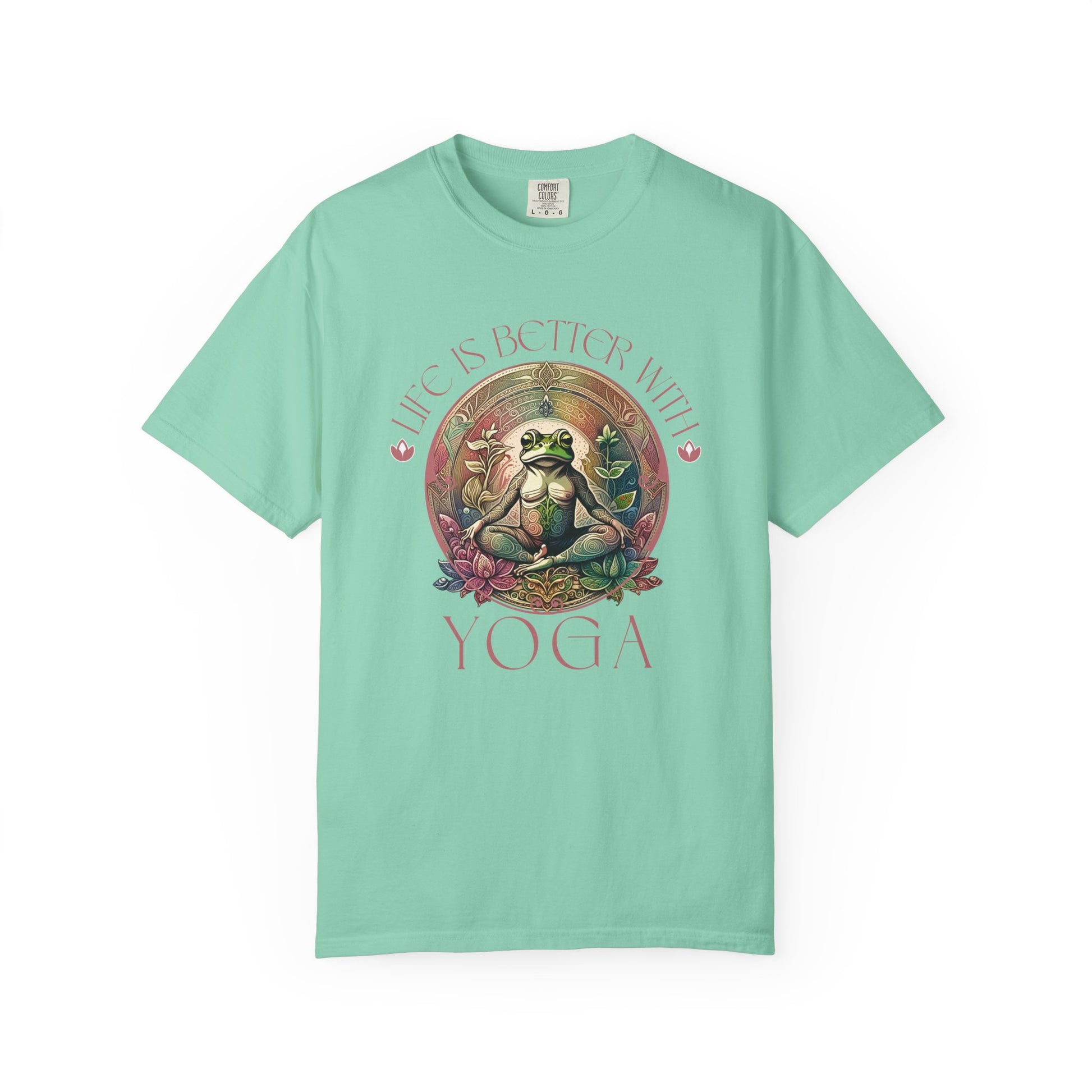 Yoga Frog Life Is Better With Yoga Unisex T-Shirt, Casual Wear, Highlander Fan Gift, T-Shirt Printify Island Reef S