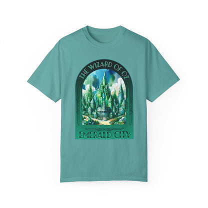 Emerald City T-Shirt, Wizard of Oz Tee, Garment-Dyed Unisex Shirt, Magical T-Shirt, Fantasy Apparel, Gifts for Broadway and Theatre Fans T-Shirt Printify Seafoam S 