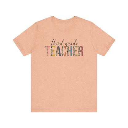 Cute Teacher TShirt Gift, Education Tee, Elementary School Teacher Appreciation, Funny Back To School Shirt, Teacher T-Shirt, Teacher Tee T-Shirt Printify Heather Peach XS 