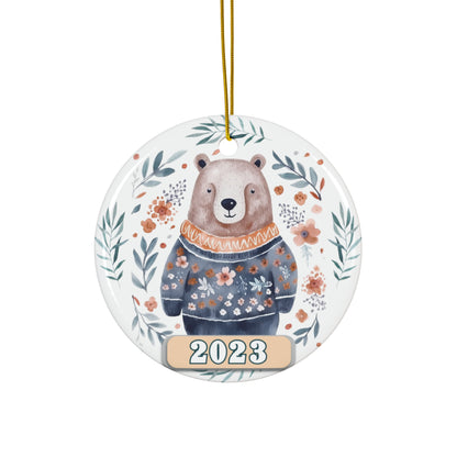 Christmas 2023 Ornament, Scandinavian, Swedish Decoration, Holiday Gift Idea, Heirloom Keepsake, Host Gift Exchange, Family Xmas Tree Bauble Home Decor Printify Circle One Size 