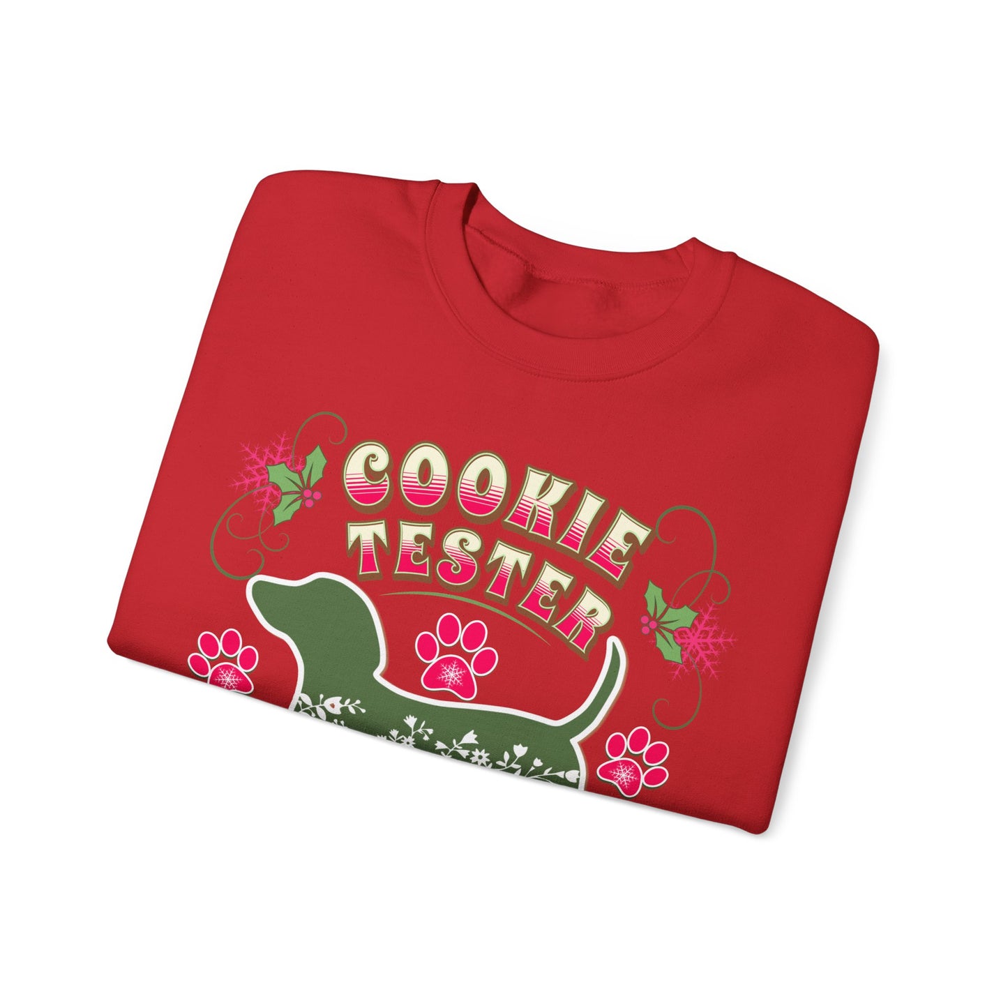 Christmas Dachshund Lover Baking Sweatshirt, Doxie Cookie Tester XMas T-Shirt, Dog Lover Shirt, Matching Family Christmas Cookie Baking Gift Sweatshirt Printify   