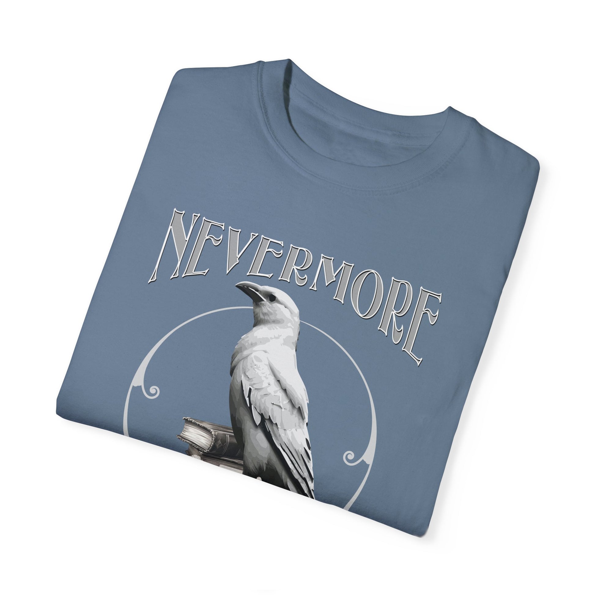 Edgar Allan Poe The White Raven Unisex Garment-Dyed T-shirt T-Shirt Printify   