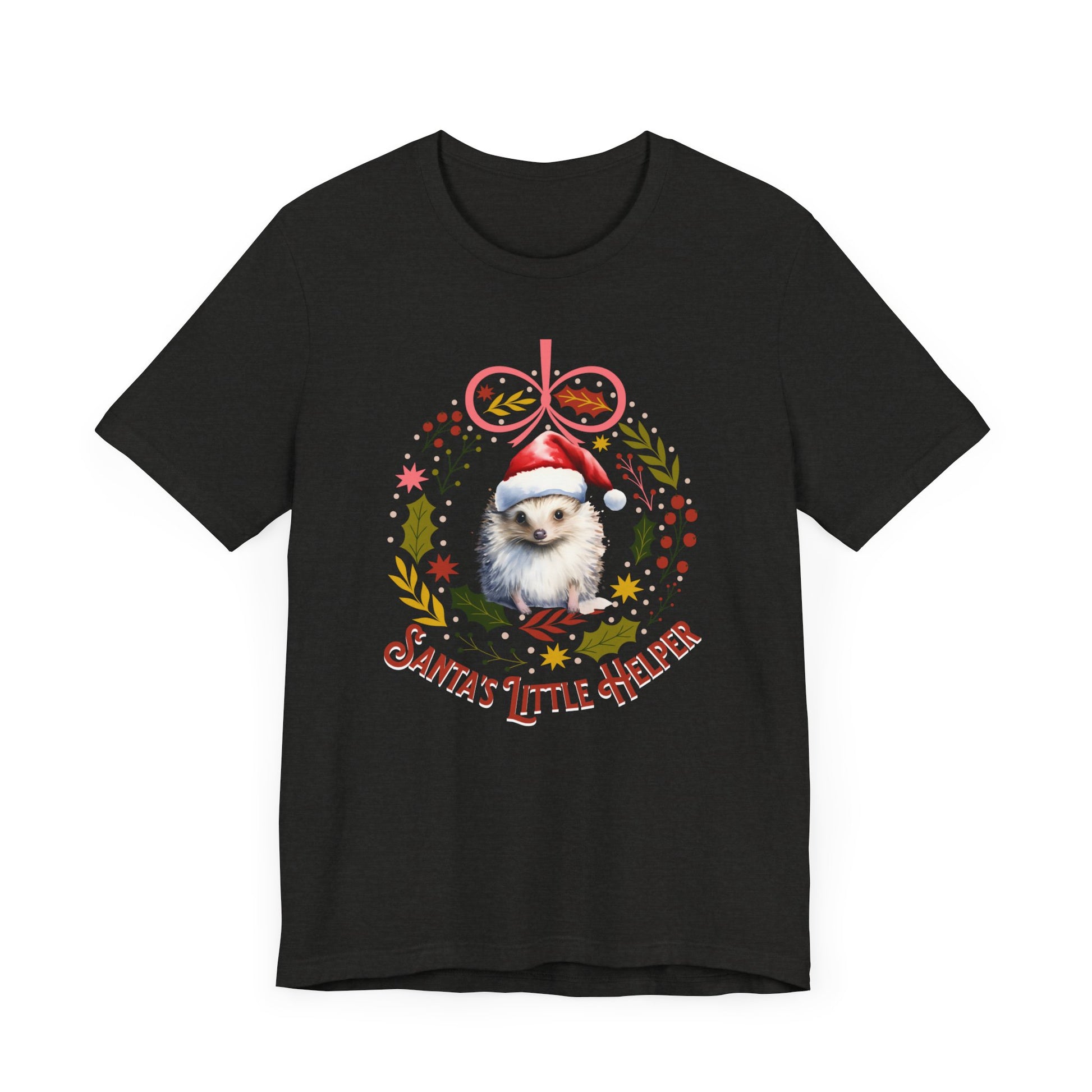 HedgeHog Christmas Shirt Cute Santa's Little Helper T-Shirt, Hedgehog Lover Gift, Merry Christmas Shirt, Country Christmas Animal Lover Gift T-Shirt Printify   