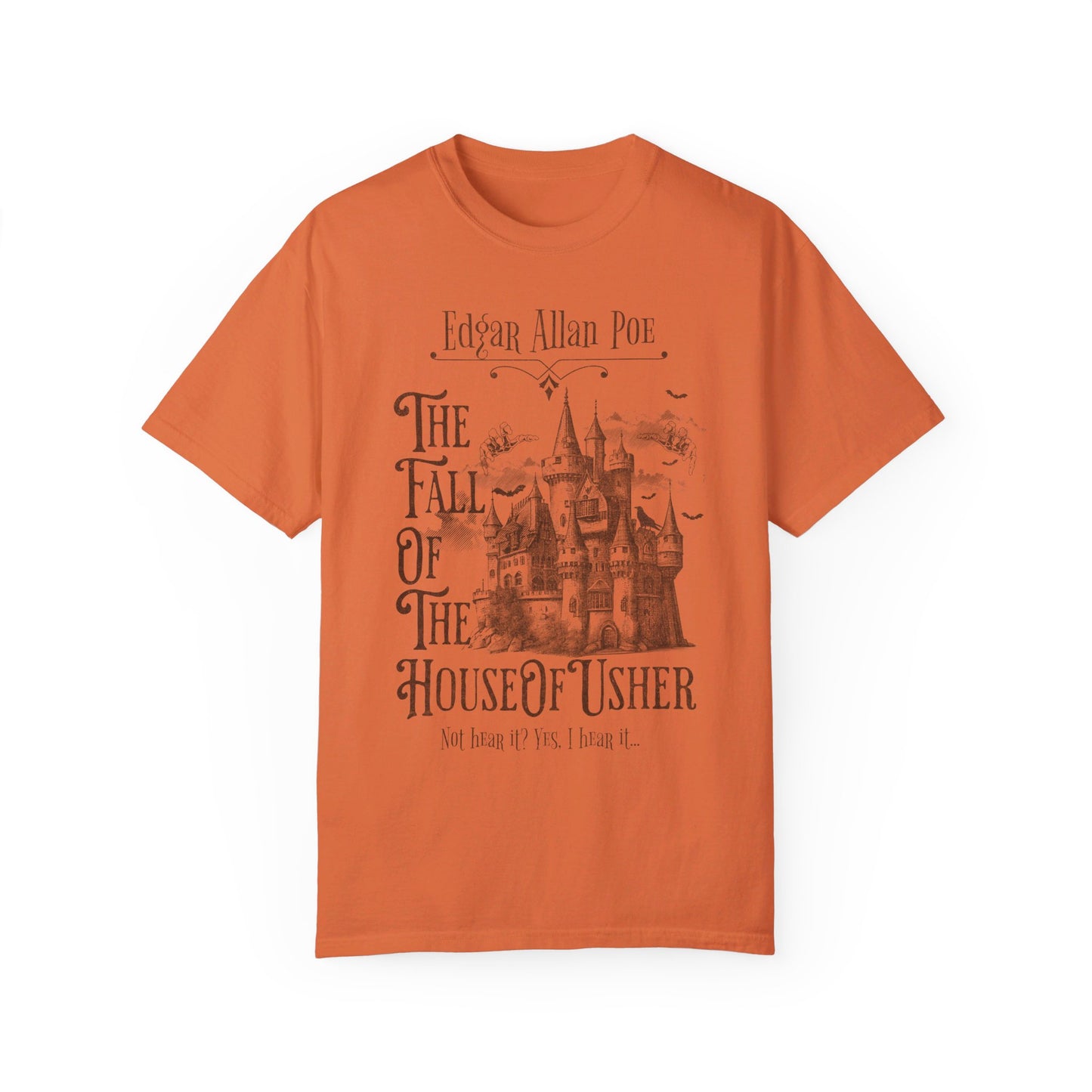 Edgar Allan Poe Shirt, The Fall of the House of Usher Tee, Book Lover Shirt, Halloween, Fall, Gothic, Light Academia, Comfort Colours TShirt T-Shirt Printify Burnt Orange S 