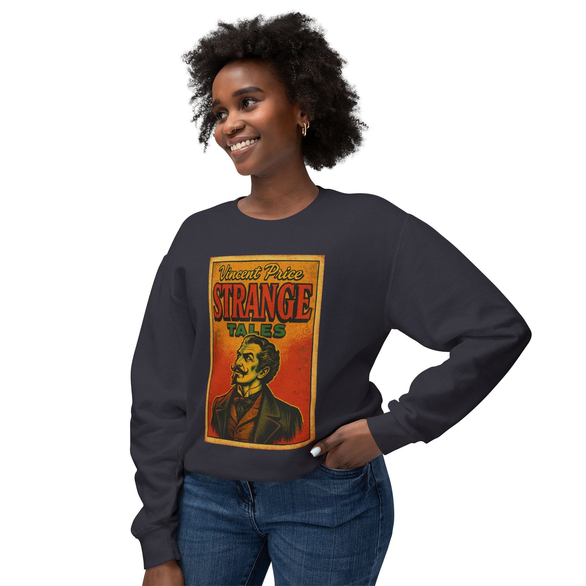 Vincent Price Vintage-Inspired Crewneck Sweatshirt - Perfect Gift for Book Lovers, Halloween, Casual Wear, Literary Enthusiasts, Cozy Layer Sweatshirt Printify