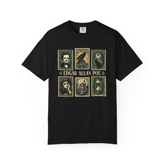 Edgar Allan Poe T-Shirt Gothic Graphic Tee The Raven Nevermore Quote Horror Literature Shirt Dark Academia Aesthetic Halloween Party Gift T-Shirt Printify Black S