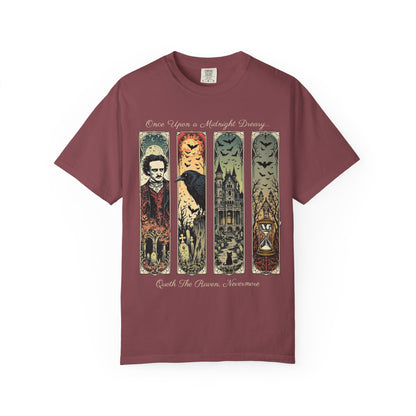 Edgar Allan Poe T-Shirt Gothic Graphic Tee The Raven Nevermore Quote Horror Literature Shirt Dark Academia Aesthetic Halloween Party Gift T-Shirt Printify Vineyard S