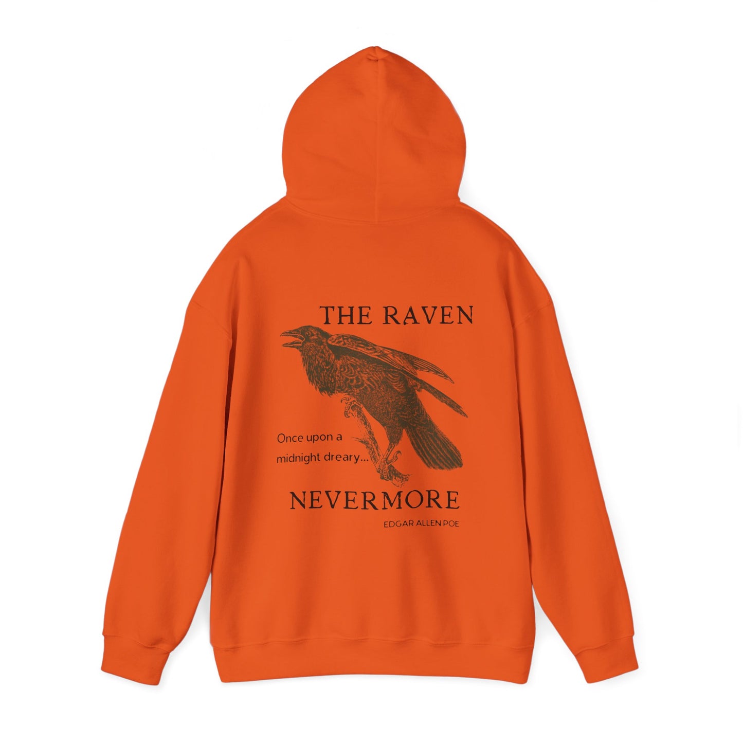 Halloween Vintage The Raven Hoodie, Spooky Season Sweater, Trick or Treating Shirt, Halloween Party Top, Edgar Allen Poe, Nevermore, Gothic Hoodie Printify   