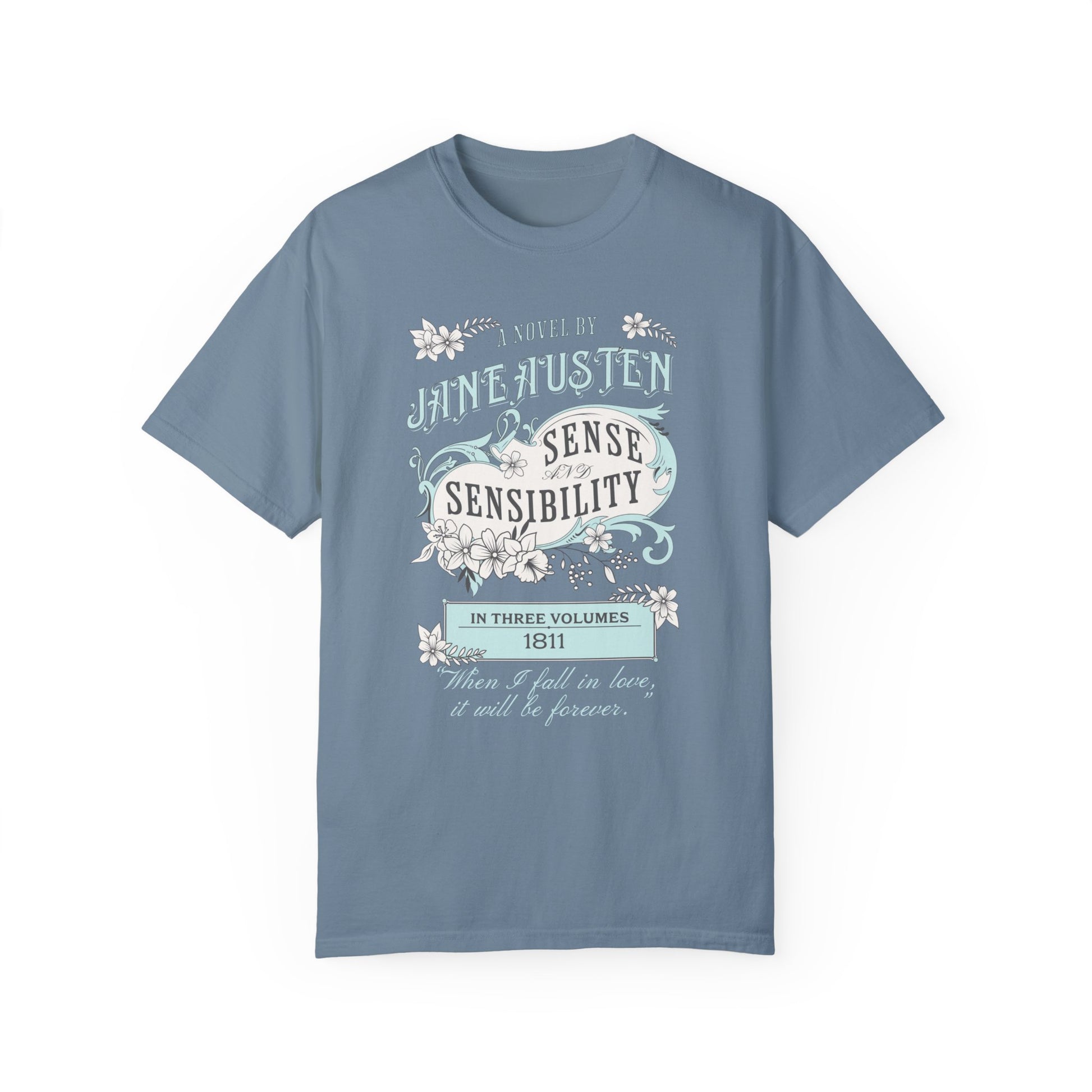 Sense and Sensibility Jane Austen Fan Gift Historical Romance Reader Tee T-Shirt Printify Ice Blue S 