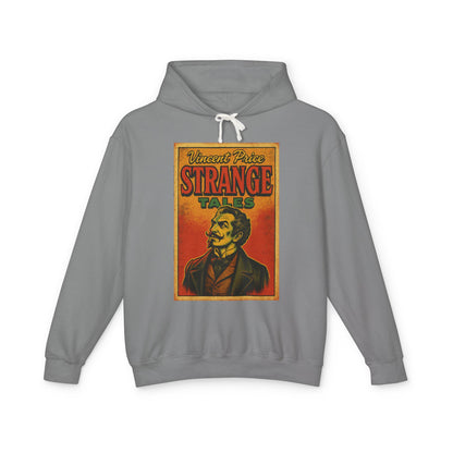 Vincent Price Vintage Strange Tales Hoodie, Unisex Lightweight Sweatshirt, Retro Graphic Outerwear, Gift for Readers, Fall Fashion Hoodie Printify S Grey