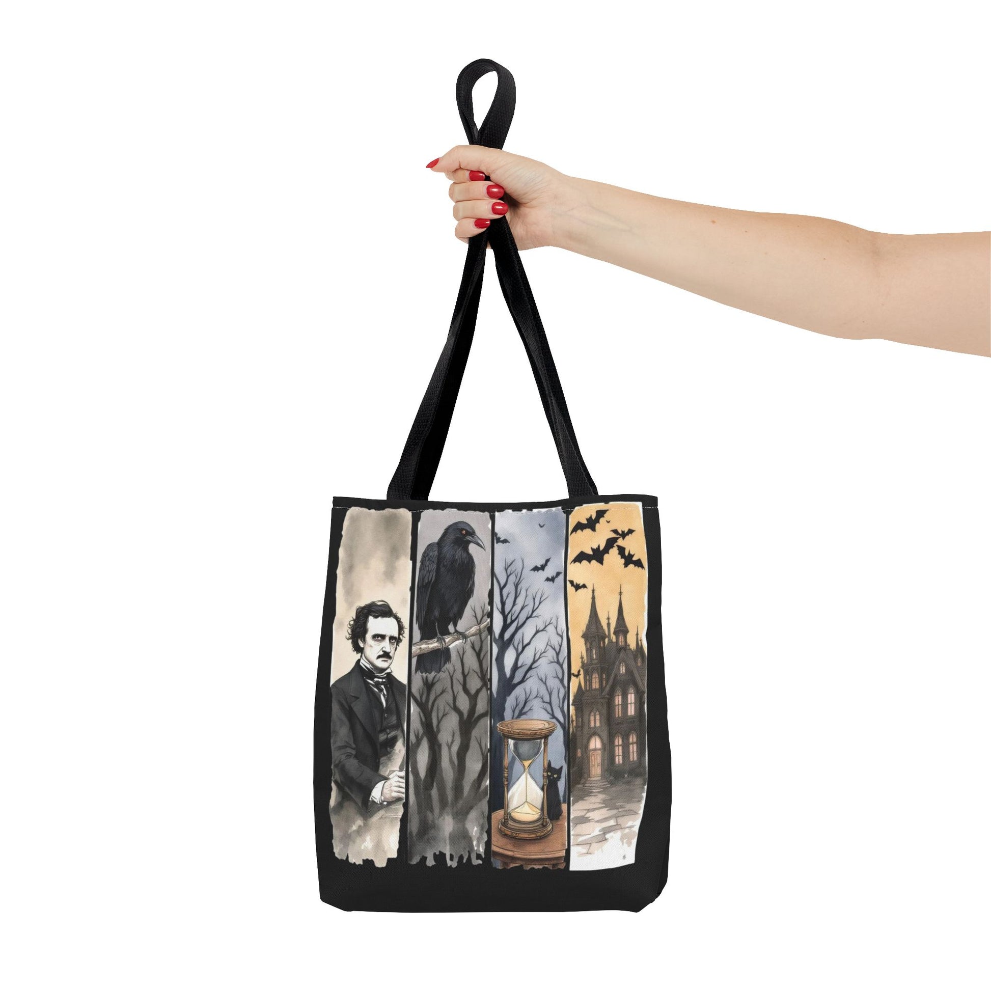 Edgar Allan Poe Tote Bag Gothic Literary Gift for Book Lover Dark Academia Macabre Accessory Halloween Tote Fall School Bag for Poetember Bags Printify