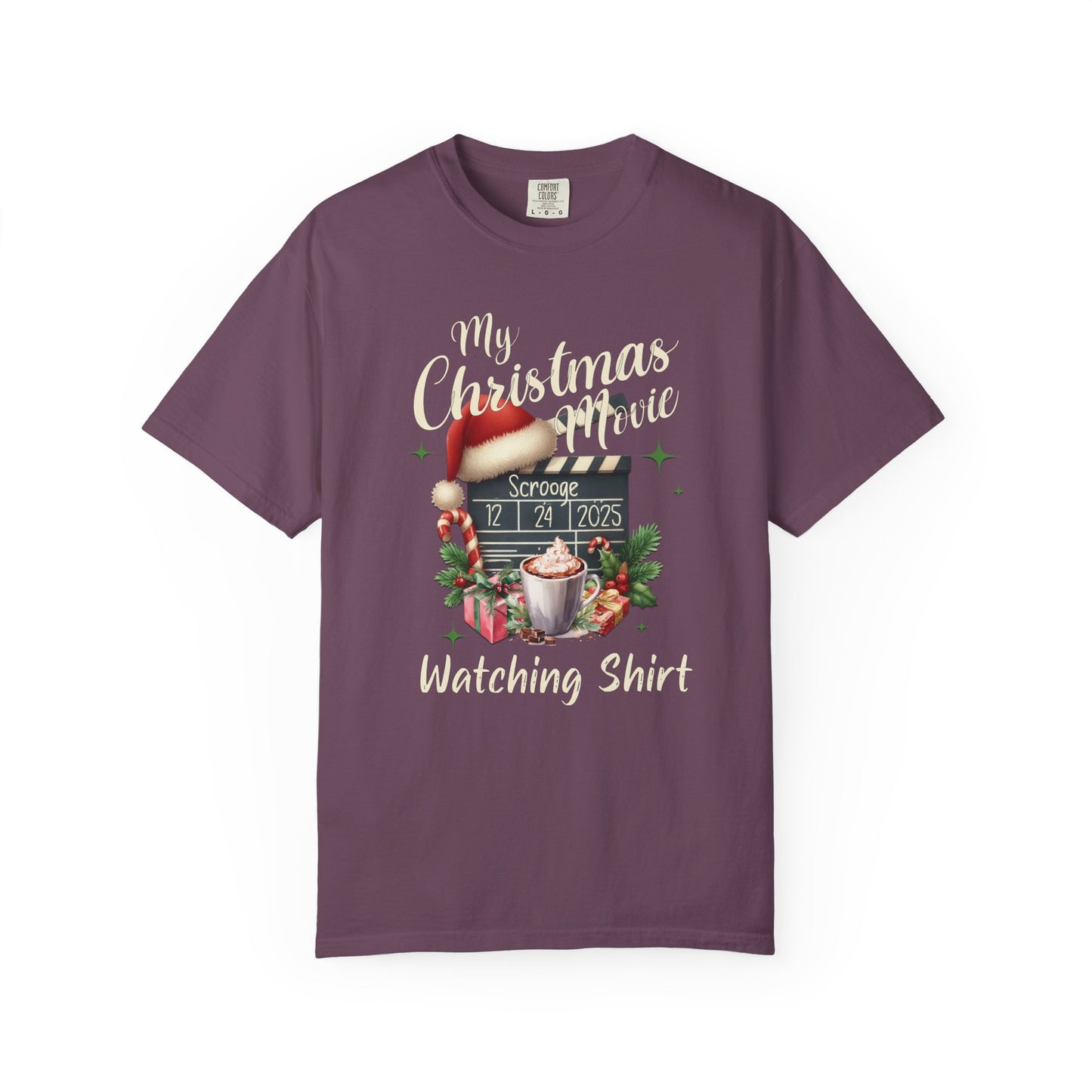 Custom Christmas Movie Watching Shirt, Holiday Movie Sweatshirt, Funny Gift For Her, Festive Shirts, Family Group Shirts, Xmas Keepsake Gift T-Shirt Printify Berry S
