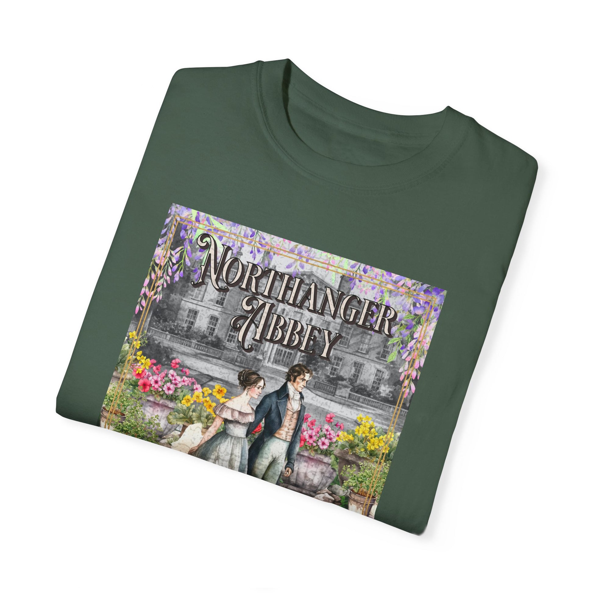 Jane Austen Comfort Colors TShirt, Northanger Abbey Historical Romance, Bookish Literary Jane Austen Fan Art Gift, Gift for Her Bookclub Tee T-Shirt Printify   