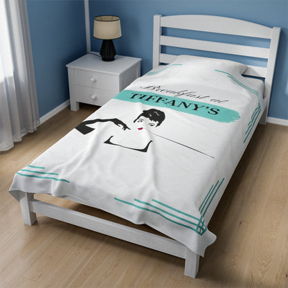 Breakfast at Tiffany's T & Co Throw Blanket, Soft Classic Audrey Hepburn, Book Lover Reading, Movie Watching Blanket, Truman Capote Fan Gift All Over Prints Printify   