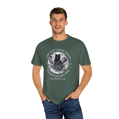 Gothic Cat TShirt Edgar Allan Poe The Black Cat Dark Academia Cottagecore Aesthetic Book Lover Gift Haunting Apparel Halloween Fall Tee T-Shirt Printify