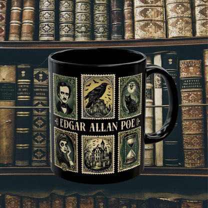 Edgar Allan Poe Mug Gothic Literary Gift For Book Lover Dark Academia Macabre Fall Coffee Cup Halloween Poetember Party Gift For Bookclub Mug Printify