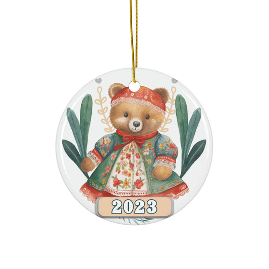 Christmas 2023 Ornament, Scandinavian, Swedish Decoration, Holiday Gift Idea, Heirloom Keepsake, Host Gift Exchange, Family Xmas Tree Bauble Home Decor Printify Circle One Size 