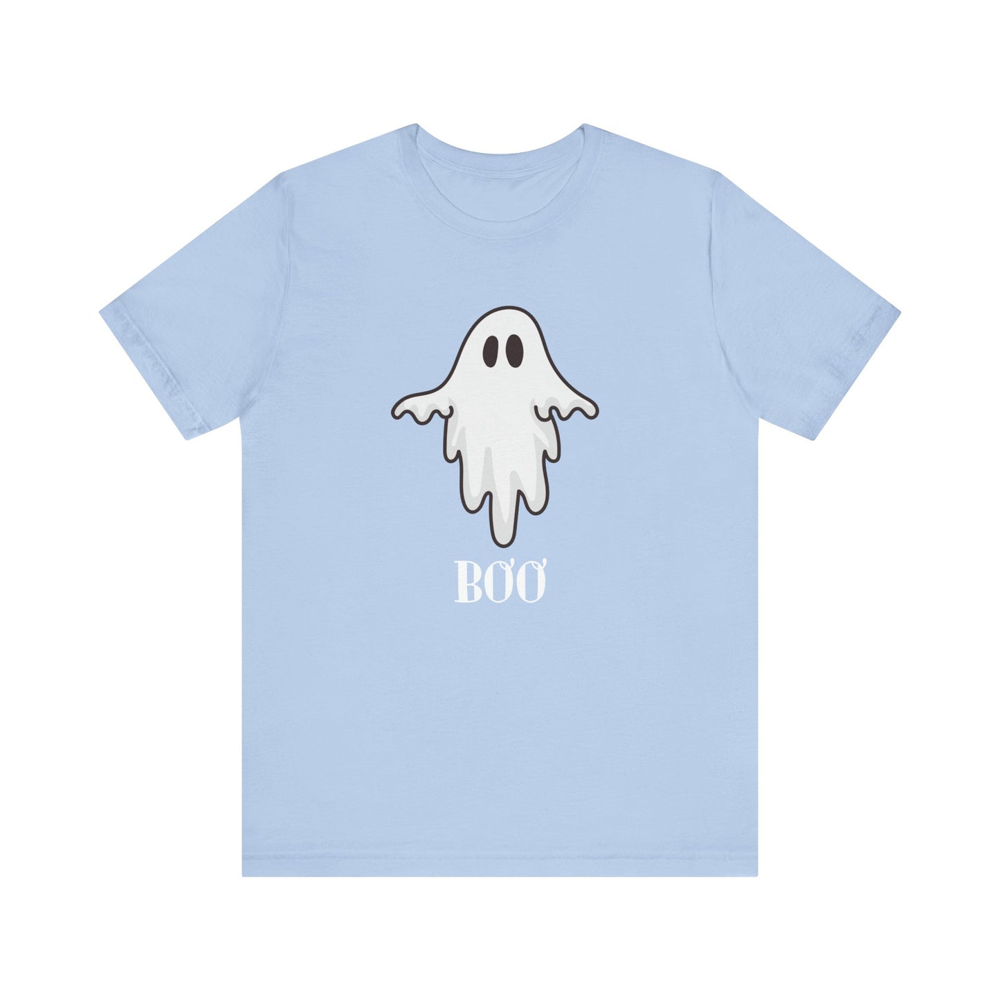 Halloween Ghost  TShirt,  Cute Ghost Shirt, Spooky Season Tee, Halloween Party T-Shirt, Autumn Style T Shirt, Trick or Treating Style, T-Shirt Printify Baby Blue XS 