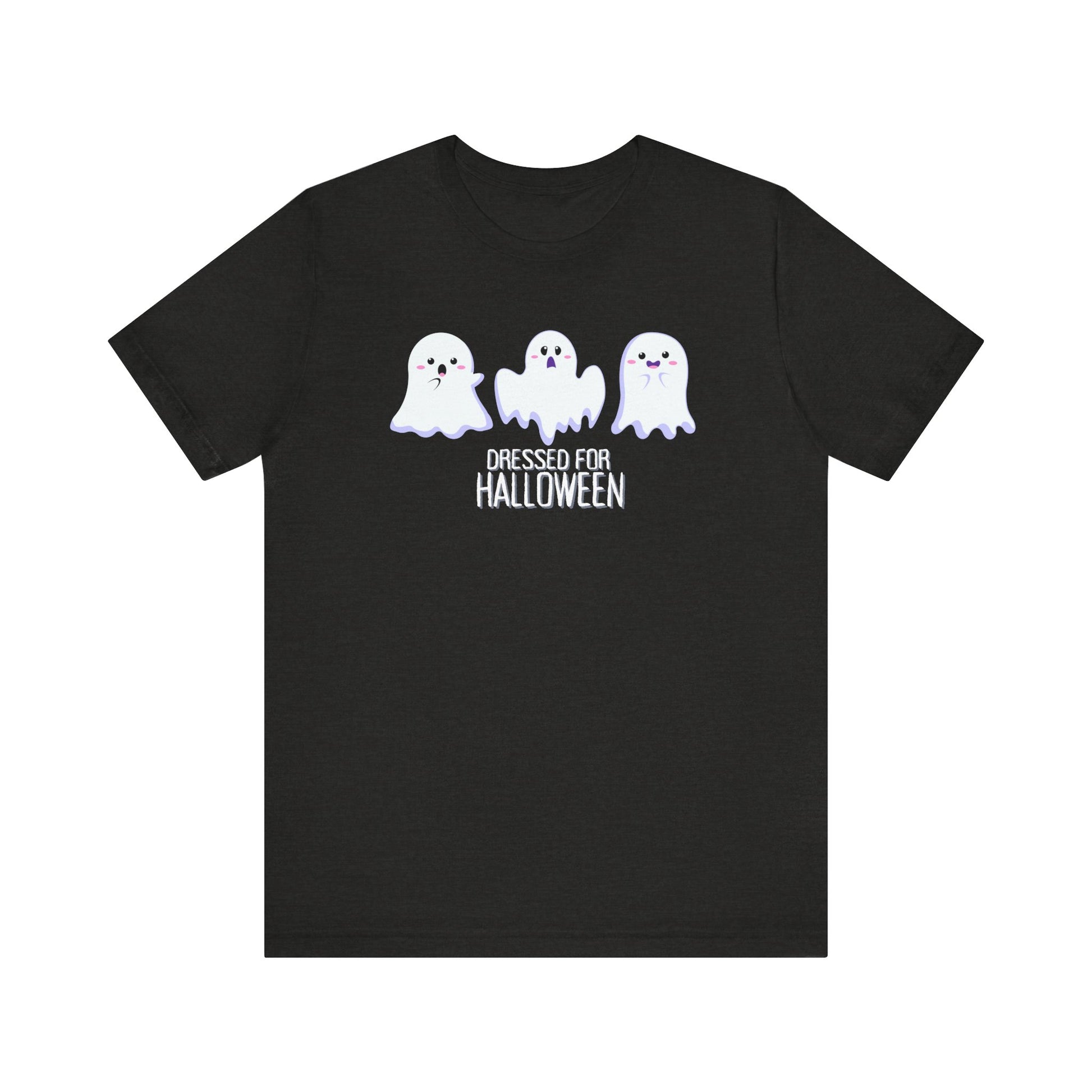 Halloween Cute Ghosts TShirt, Spooky Season Tee, Trick or Treating Shirt, Halloween Party T-Shirt, Funny Ghost Graphic T Shirt T-Shirt Printify Black Heather XS 