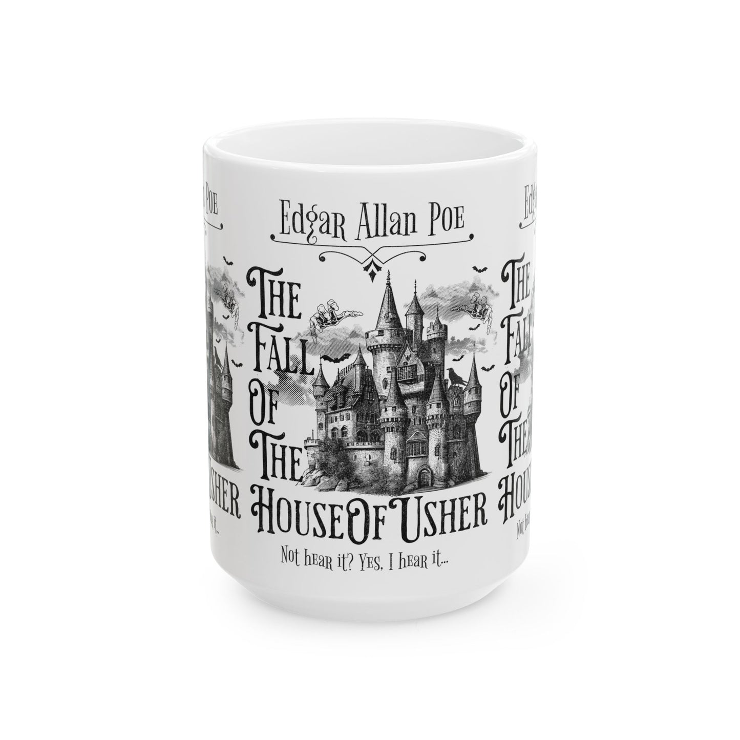 Edgar Allan Poe Coffee Mug Fall Of The House Of Usher Coffee Cup Gift For Book Lover Reader Gift For Gothic Dark Academia Bookish Birthday Mug Printify 15oz  