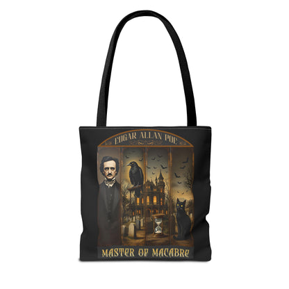 Edgar Allan Poe Tote Bag Gothic Literary Gift for Book Lover Dark Academia Macabre Accessory Halloween Tote Fall School Bag for Poetember Bags Printify