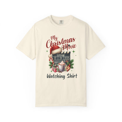 Custom Christmas Movie Watching Shirt, Holiday Movie Sweatshirt, Funny Gift For Her, Festive Shirts, Family Group Shirts, Xmas Keepsake Gift T-Shirt Printify Ivory S