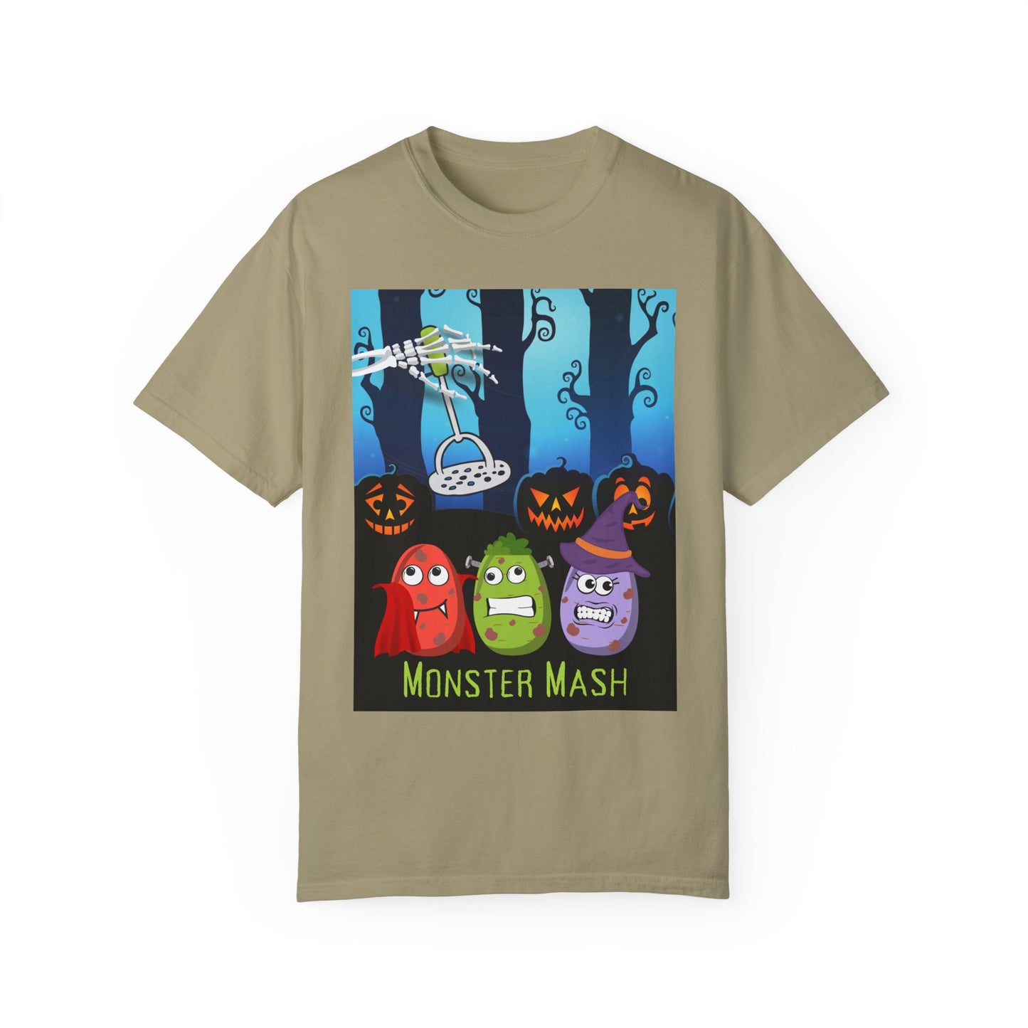 Funny Halloween Monster Mash Comfort Colors Tee, Spoof of the Retro Monster Mash Shirt, Cute Fall Autumn, Halloween T-Shirt, Gift for Friend T-Shirt Printify Khaki S 