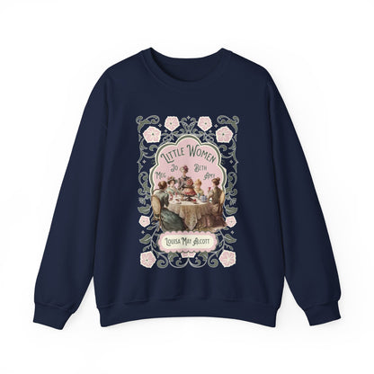 Little Women Sweatshirt, Louisa May Alcott Historical Romance Sweater, Bookish Literary Fan Art Gift, Gift for Her, Bookclub Crewneck Shirt Sweatshirt Printify S Navy 