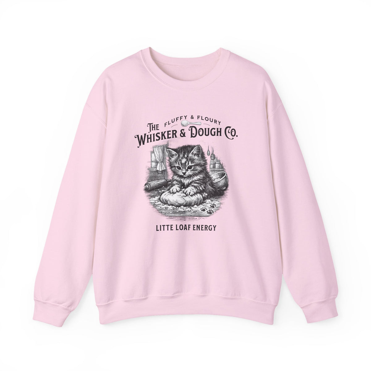 Whisker & Dough Co kitten illustration Sweatshirt | Little Loaf Energy