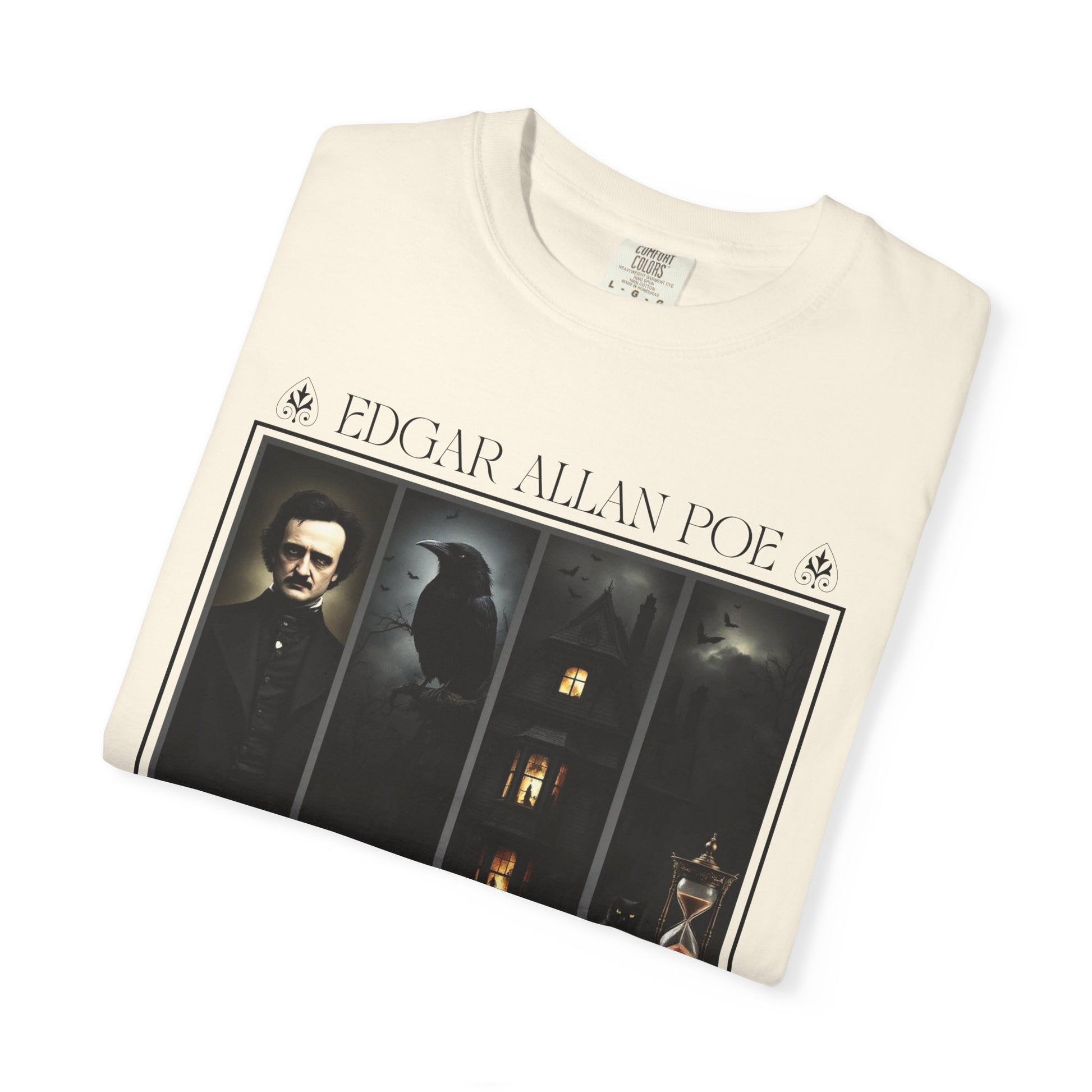 Edgar Allan Poe T-Shirt Gothic Graphic Tee The Raven Nevermore Quote Horror Literature Shirt Dark Academia Aesthetic Halloween Party Gift T-Shirt Printify