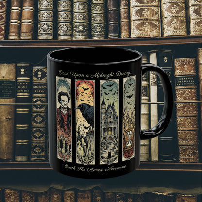 Edgar Allan Poe Mug Gothic Literary Gift For Book Lover Dark Academia Macabre Fall Coffee Cup Halloween Poetember Party Gift For Bookclub Mug Printify