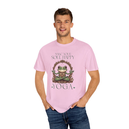 Green Yoga Frog Make Your Soul Happy Unisex T-Shirt, Casual Wear, Highlander Fan Gift,