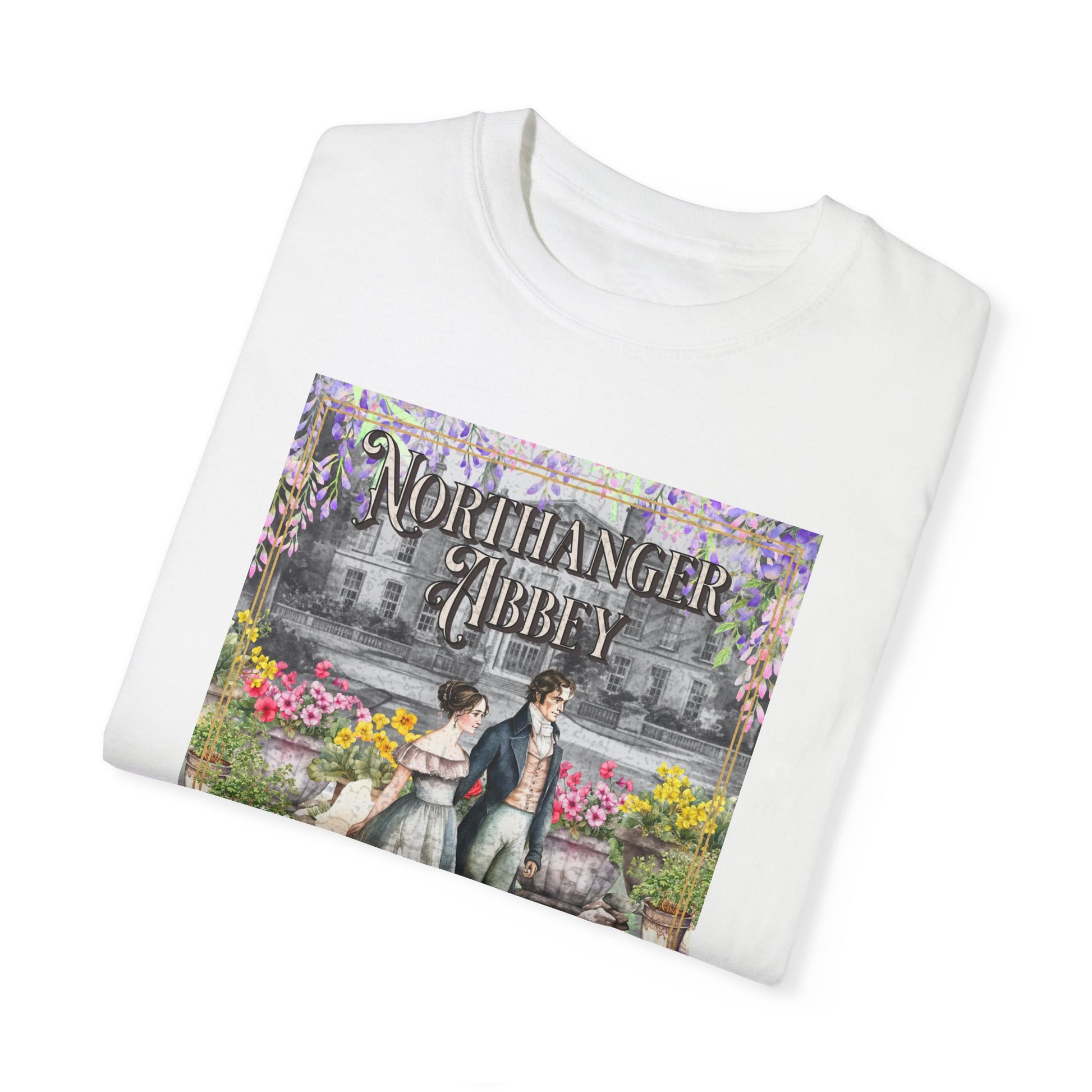 Jane Austen Comfort Colors TShirt, Northanger Abbey Historical Romance, Bookish Literary Jane Austen Fan Art Gift, Gift for Her Bookclub Tee T-Shirt Printify   