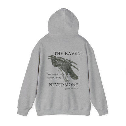 Halloween Vintage The Raven Hoodie, Spooky Season Sweater, Trick or Treating Shirt, Halloween Party Top, Edgar Allen Poe, Nevermore, Gothic Hoodie Printify   