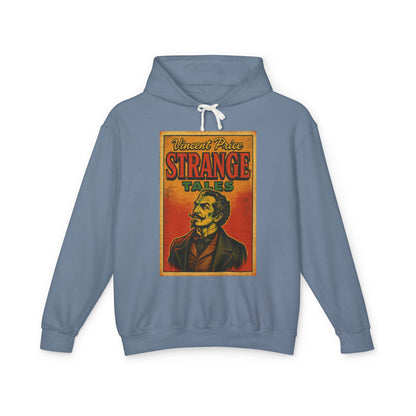 Vincent Price Vintage Strange Tales Hoodie, Unisex Lightweight Sweatshirt, Retro Graphic Outerwear, Gift for Readers, Fall Fashion Hoodie Printify S Blue Jean
